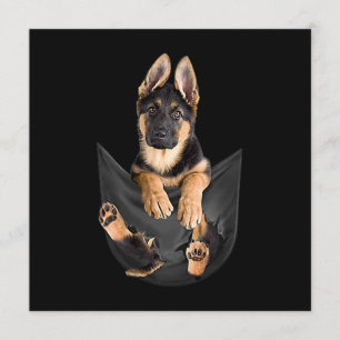 ポケットTシャツのおもしろい犬愛好家、ドイツのシェパード 招待状