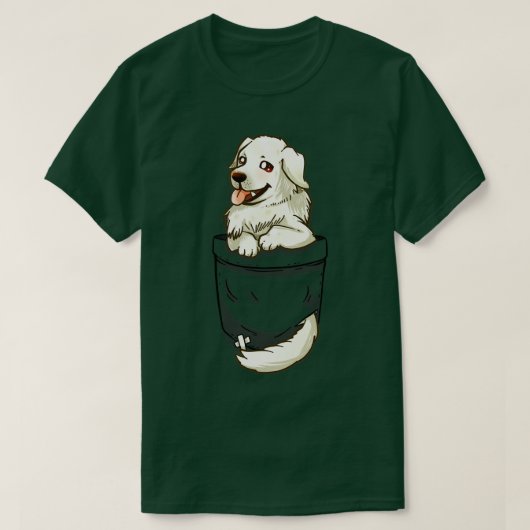 ポケッ素晴らしトピレネー犬 Tシャツ (デザイン正面)