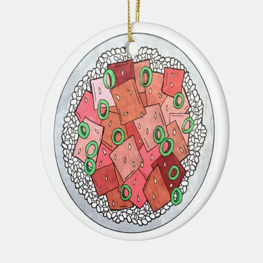 ポケハワイアン生魚アヒツナポケ丼 セラミックオーナメント (左)