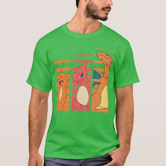 ポケモンのヒトカゲ進化の少年 Tシャツ (正面)