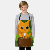 ポケモン漫画の子ども用オールオーバープリントエプロン エプロン (着用した状態)