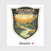 ポコノスペンシルバニアトラベルアートヴィンテージ シール (シート)