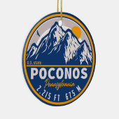 ポコノスマウンテンズペンシルバニアベアーハイキングサンセット セラミックオーナメント (右)