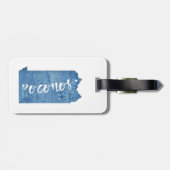 ポコノス、ペンシルバニア州木目 ラゲッジタグ (裏面横)