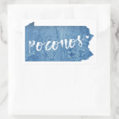 ポコノス、ペンシルバニア州木目 長方形シール (バッグ)