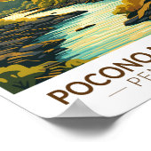 ポコノマウンテンズペンシルバニアトラベルアートヴィンテージ ポスター (角)