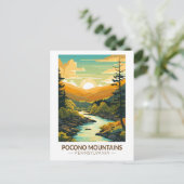 ポコノマウンテンズペンシルバニアトラベルアートヴィンテージ ポストカード (スタンド正面)