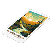 ポコノマウンテンズペンシルバニアトラベルアートヴィンテージ マグネット (左側)