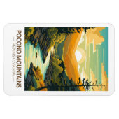 ポコノマウンテンズペンシルバニアトラベルアートヴィンテージ マグネット (横)