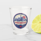 ポコノマウンテンズペンシルバニア登山ヴィンテージ80s ショットグラス (正面)