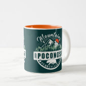 ポコノマウンテンズペンシルバニア – レトロのお土産 ツートーンマグカップ (正面右)