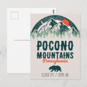 ポコノマウンテンPAレトロサンセットデミディーズ ポストカード (正面/裏面)