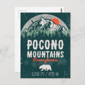 ポコノマウンテンPAレトロサンセットデミディーズ ポストカード (正面/裏面)