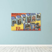 ポコノ山脈 – ラージレターシーン キャンバスプリント (インサイチュ (ウッドフロア))