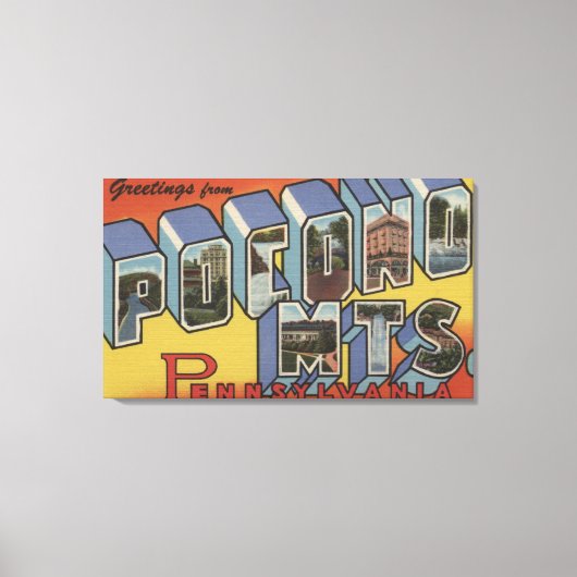 ポコノ山脈 – ラージレターシーン キャンバスプリント (正面)