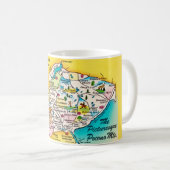 ポコノ・マウンテンズのヴィンテージ地図マグ コーヒーマグカップ (正面右)