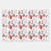 ポゴダ日本の、芸者、鶴、コイ ラッピングペーパーシート (正面)