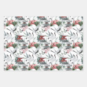 ポゴ日本のーダ、橋、鶴、花 ラッピングペーパーシート (正面)