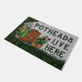 ポシャッズライブヒアマット植物レトロビブ ドアマット (アングル)