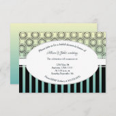 ポシュイエローアンドティール(緑がかった色)ブライダルシャワー招待状 招待状 (正面/裏面)