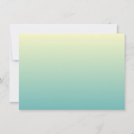 ポシュイエローアンドティール(緑がかった色)リハーサルディナー招待状 招待状 (裏面)