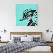 ポシュチックコレクション#1 (ティール（緑がかった色）) キャンバスプリント (インサイチュ (寝室))