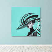 ポシュチックコレクション#1 (ティール（緑がかった色）) キャンバスプリント (インサイチュ (ウッドフロア))