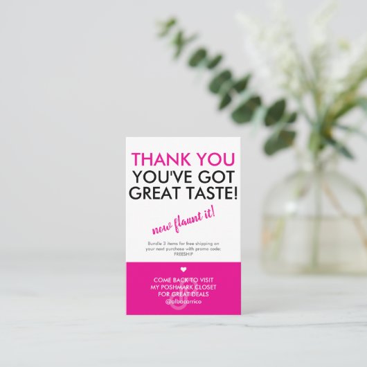 ポシュマークを素晴らし味わってくれてありがとう 名刺 (スタンド正面)