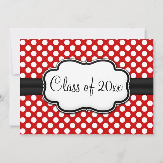 ポシュレッド水玉模様卒業 招待状 (正面)