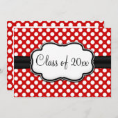 ポシュレッド水玉模様卒業 招待状 (正面/裏面)