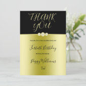 ポシュ金ゴールド&ブラックエレガントダイヤモンド40th誕生日 サンキューカード (スタンド正面)
