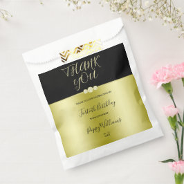 ポシュ金ゴールド&ブラックエレガントダイヤモンド40th誕生日 フェイバーバッグ