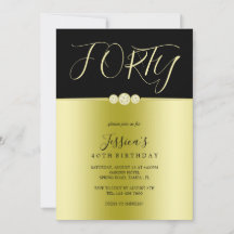 ポシュ金ゴールド&ブラックエレガントダイヤモンド40th誕生日