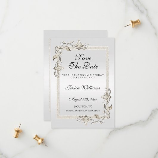 ポシュ70thプラチナ誕生日 セーブザデート (正面/裏面インサイチュ)