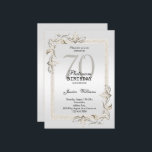 ポシュ70thプラチナ誕生日 招待状<br><div class="desc">華やかでエレガント70回目のプラチナ誕生日パーティーの招待に、銀スタイリッシュ/ピンクの宝石コーナー飾りと、美しい白金の銀の背景に色付きのグリッターの枠を印刷した、縁ど豪華なプラチナの宝石パーティーのご案内。ロマンチックなデザインのお祝い。すべての文字、フォント、フォントの色は、お客様の要件に合わせて完全にカスタマイズ可能です。もしにカスタマイズを、救済に一致する製品を、あるいは、あるいは、ある店舗を通して、あるいは店舗を通じて、あるいは、あるいは店舗を通じて、あるいは、ご満足いただくようにします。</div>