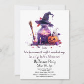 ポションズカボチャ幽霊ウィッチハットハローウィンパーティ 招待状 (正面)