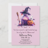 ポションズカボチャ幽霊ウィッチハットハローウィンパーティ 招待状 (正面)
