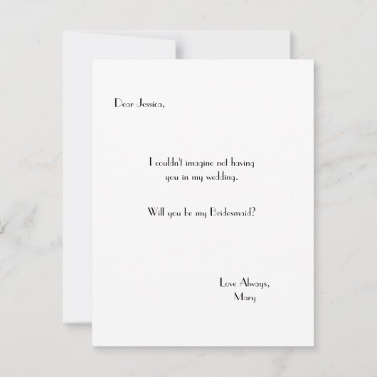 ポシーガーデン |花嫁メイド 招待状 (裏面)