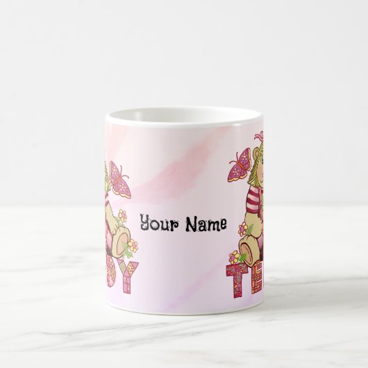 ポシーピンクテディベア コーヒーマグカップ (中央)