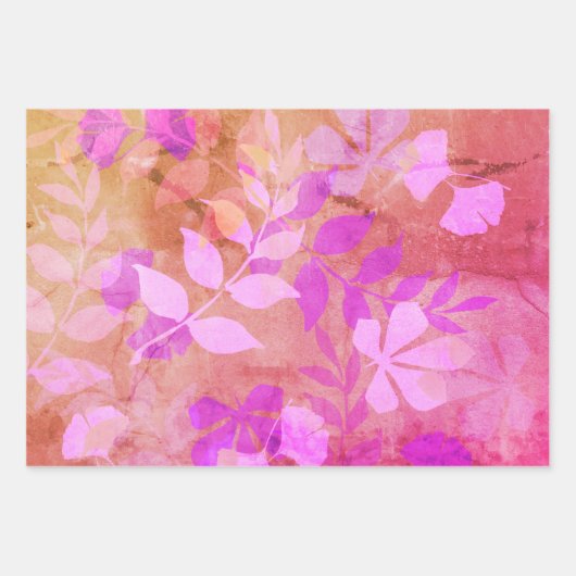 ポジターノの華やかさ失ったと紫葉の花と柳 ラッピングペーパーシート (正面2)