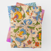 ポジターノの華やかさ失ったと紫葉の花と柳 ラッピングペーパーシート (インサイチュ)