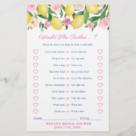 ポジターノは彼女はむしろブライダルシャワーのゲームカード