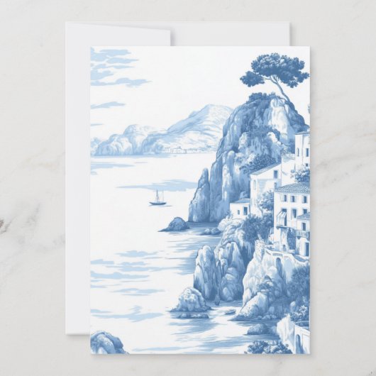 ポジターノアマルフィイタリイタリアンタトワールブライダルシャワー 招待状 (裏面)