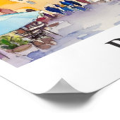 ポジターノイタリアアートウォーターカラートラベル ポスター (角)