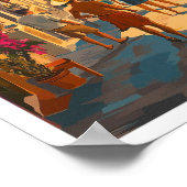 ポジターノイタリアアートヴィンテージトラベルイラストレーション ポスター (角)