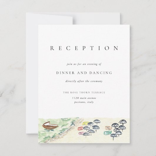 ポジターノイタリア旅行ウェディングレセプションエンクロージャ 招待状 (正面)