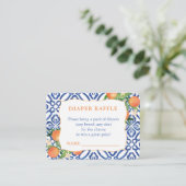 ポジターノスイートオレンジ赤ちゃんシャワーおむつラッフル エンクロージャーカード (スタンド正面)