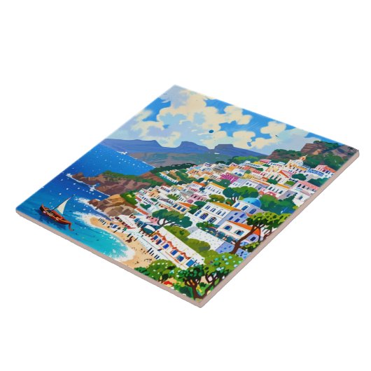 ポジターノビレッジ,イタリア,コーストイタリアンウォーターの色 タイル (側面)