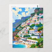 ポジターノビレッジ，イタリア，コーストイタリアンウォーターの色 ポストカード (正面/裏面)