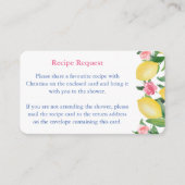 ポジターノピンクフラワーズアンドレモンレシピリクエスト エンクロージャーカード (正面)